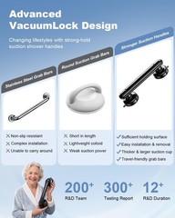2Pack Shower Grab Bar 11″ Showers Suction Bar Handle Bathroom Safety Grip Handle