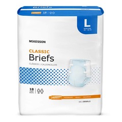 McKesson Classic Briefs, Large, Light Absorbency, Unisex, 58 in, Blue