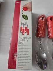 Equate Adaptive Cutlery 4 Piece Set Bendable Utensils for Elderly or Disabled