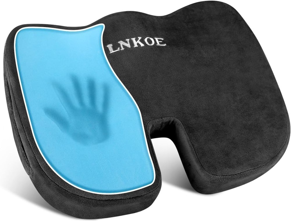Gel Memory Foam Wheelchair Cushion, Pressure & Tailbone Pain Relief Seat Pad
