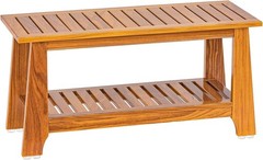 NNN24″ Commercial Teak Shower Bench – 8 Non-Slip Leveling Feet & 350lbs Capacity