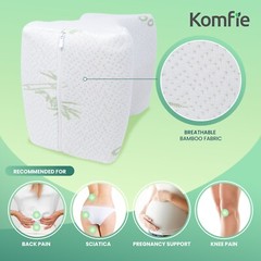 Komfie Bamboo Knee Pillow Cover – Replacement Leg Pillow Case – Cooling Cover