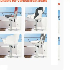 Boat Seat Pedestal Mount Adjustable Swivel Base Aluminum Marine Fishing Chair