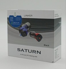 LINNER Saturn In-the-Ear OTC Hearing Aids Black Model F910A New Opn Box