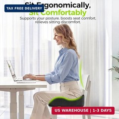 AUVON Gel Seat Cushion for Office Chairs, Ergonomic Memory Foam Chair Cushions f