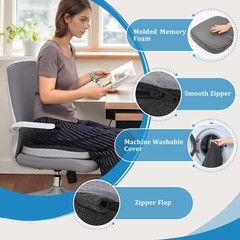 Molded Memory Foam Seat Cushion, Patent Dual-Layer Foam Design Office Chair P…
