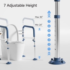 Loyoda Toilet Safety Rails for Seniors,Height-Adjustable Frame Blue