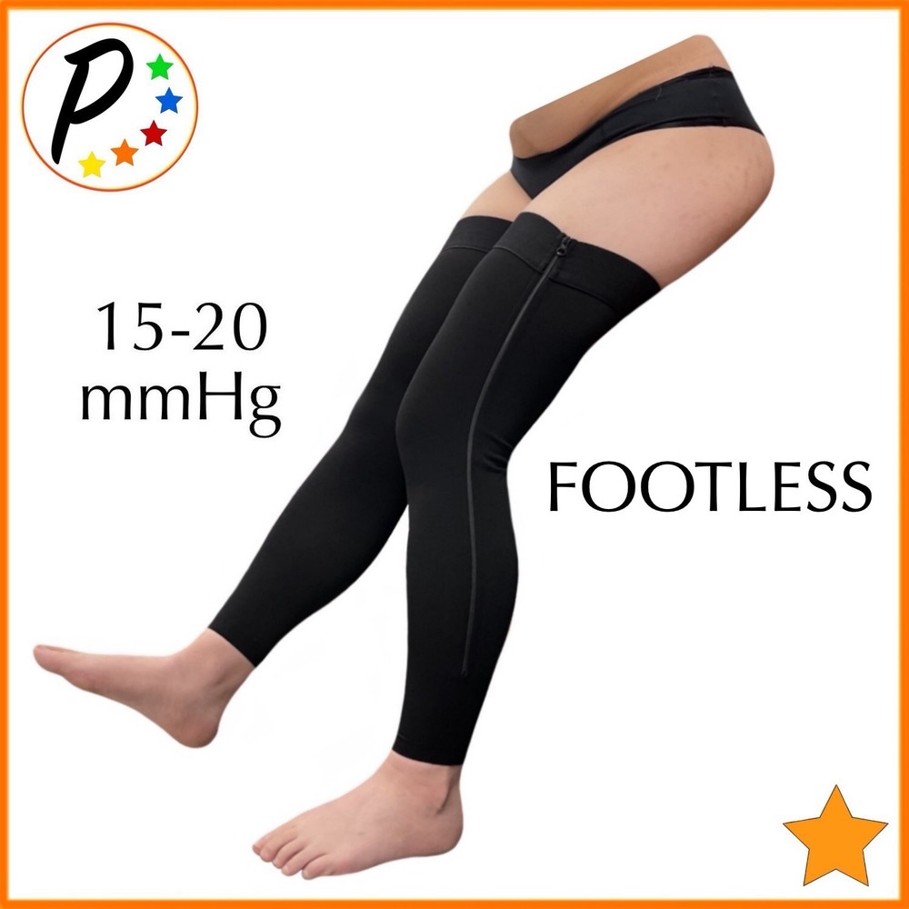 🟠 Presadee Footless Thigh High 15-20 mmHg Moderate Compression Sleeve Zipper