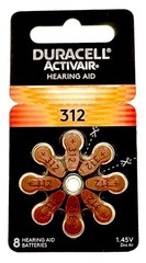 40 Duracell Hearing Aid Batteries Size: 312