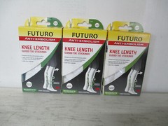 Futuro Anti-Embolism Knee Length 18mm/Hg Stockings Pair WHITE Moderate Choice Sz