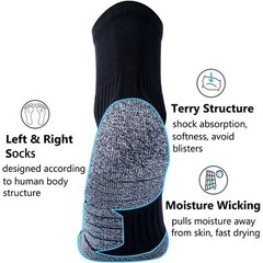Compression Athletic Unisex Quarter Socks Cushioned 4-Pairs Black M