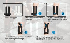 12 Count Precut Kinesiology Tape for Knees, Waterproof Knee Tape for Knee Pain