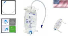 Easy-Tap Leg Bag Combo: 32 Oz & 18” Tubing with Convenient Cloth Straps, 3 Pack
