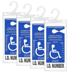 4X Handicap Placard Holder Disabled Parking Permit Protector Cover Sleeve Hang