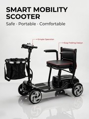 Lightweight Mobility Scooters for Seniors Removable Battery & Quick Fold Design