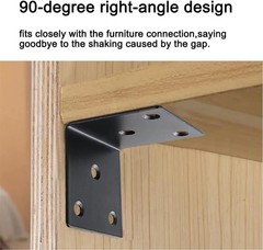 20 Large 2×2 Inch Corner Braces – Black Coated Stainless Steel for DIY Projects