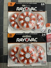 62-count pack Rayovac Energizer EX 05/26 Hearing Aid Batteries Size 13 Lot