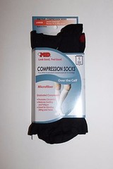 +MD PlusMD Microfiber Over the Calf Compression Socks Black White