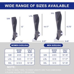 (3 Pairs) 20-30mmHg Compression Socks Calf Support Knee High Sock For Sport Gift
