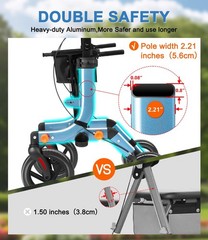 300 Pound-Weight Capacity, Upright 74b – Blue (10″ Front and 8″ Rear Wheel)