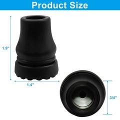 4 Pack 5/8 Inch Rubber Cane Tips, Black Heavy Duty Walking Cane Tips for Seni…
