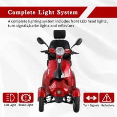 4 Wheels Travel Mobility Scooter 800W 60V 20AH battery Motor for Adult Senior