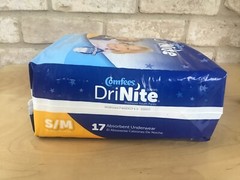 Comfees DriNite Juniors Premium Youth Pants S/M 38-65Lbs (17-29kg) 17pcs
