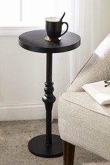Kate And Laurel Stratton Rustic Pedestal Table 13 X 13 X 26 Black Decorative