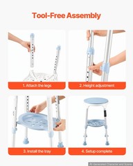 VEVOR Swivel Shower Chair 360° Rotating Bath Seat for Inside Showers or Tubs