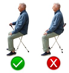 Folding Walking Cane with Tripod Chair Seat Stool Heavy Duty Adjustable Portable