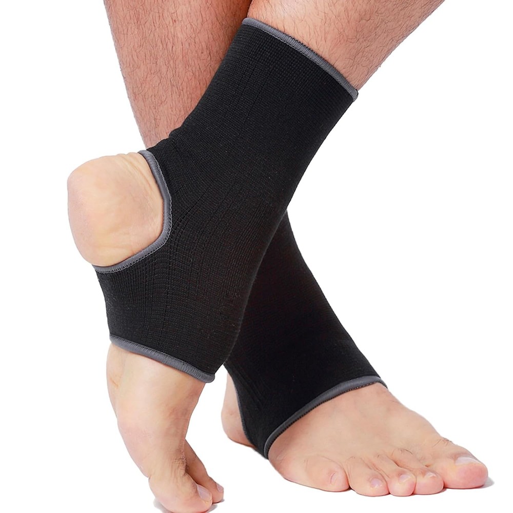Ankle Support Sleeve – Open Heel, Light, Elastic & Breathable Knitted Fabric –