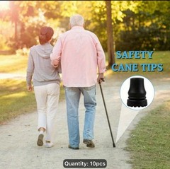 10pcs Black Rubber Walking Cane Tips 22mm Non-Slip Self-Standing