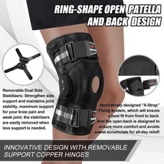 Hinged Knee Brace Support for Pain Relief, Arthritis, Meniscus Tear, ACL, Sports