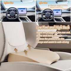 Car Seat Cushion 3.5 Inches Soft Memory Foam – 2 in 1 Wedge Lumbar Support
