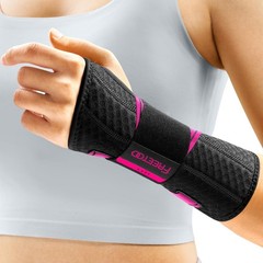 FREETOO Wrist Support Brace Left Hand for Tendonitis, S/M, Black/Pink