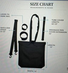 Urine Drainage Bag Holder with Catheter Pipe Cover & Adjustable Strap