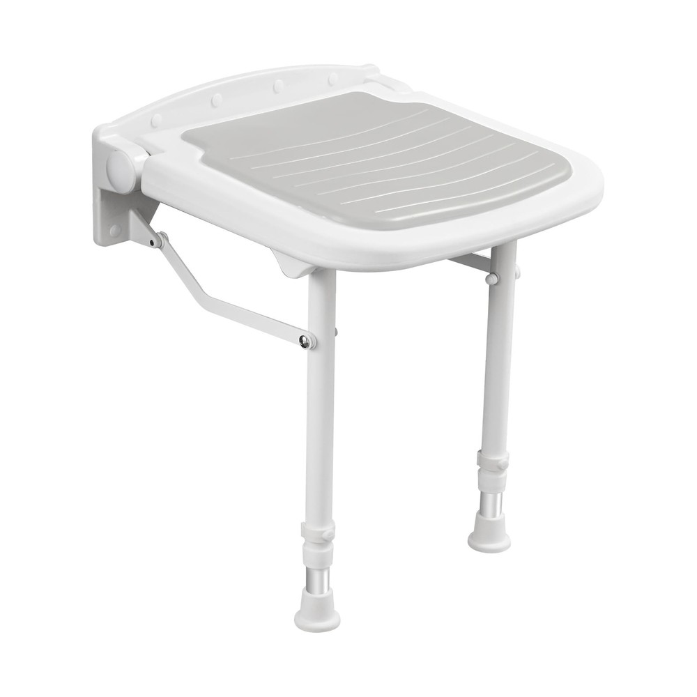Folding Wall Mounted Shower Seat,Support 550lbs,Adjustable Height Fold Down S…