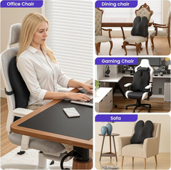 ZZ-WELL Lumbar Support Pillow for Office Chair – Memory Foam Large, Black