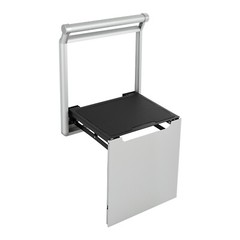 Wall Mounted Folding Shower Bench Aluminum Alloy Silver Rectangular