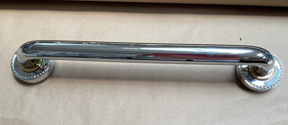 GINGER- CANTERBURY 16″ GRAB BAR CHROME AND POLISHED BRASS ACCENT – DISPLAY SALE