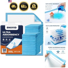 50 Pack Super Absorbent Disposable Underpads – XXL 30″ x 36″ Leakproof Bed Pa…