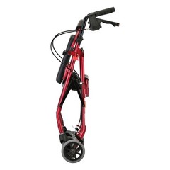 NOVA Classic Rollator Walker for Seniors, Lightweight Adjustable Height RED