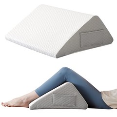 Ruqmuis Knee Pillow for Back Sleeping, 8” 23.6*18.9+7.9, White/Grey