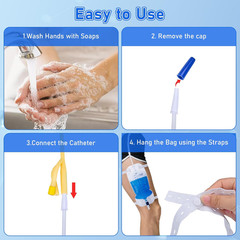1000Ml Catheter Leg Bags, Urinary Drainage Bag for Men Women with Anti-Reflux Va