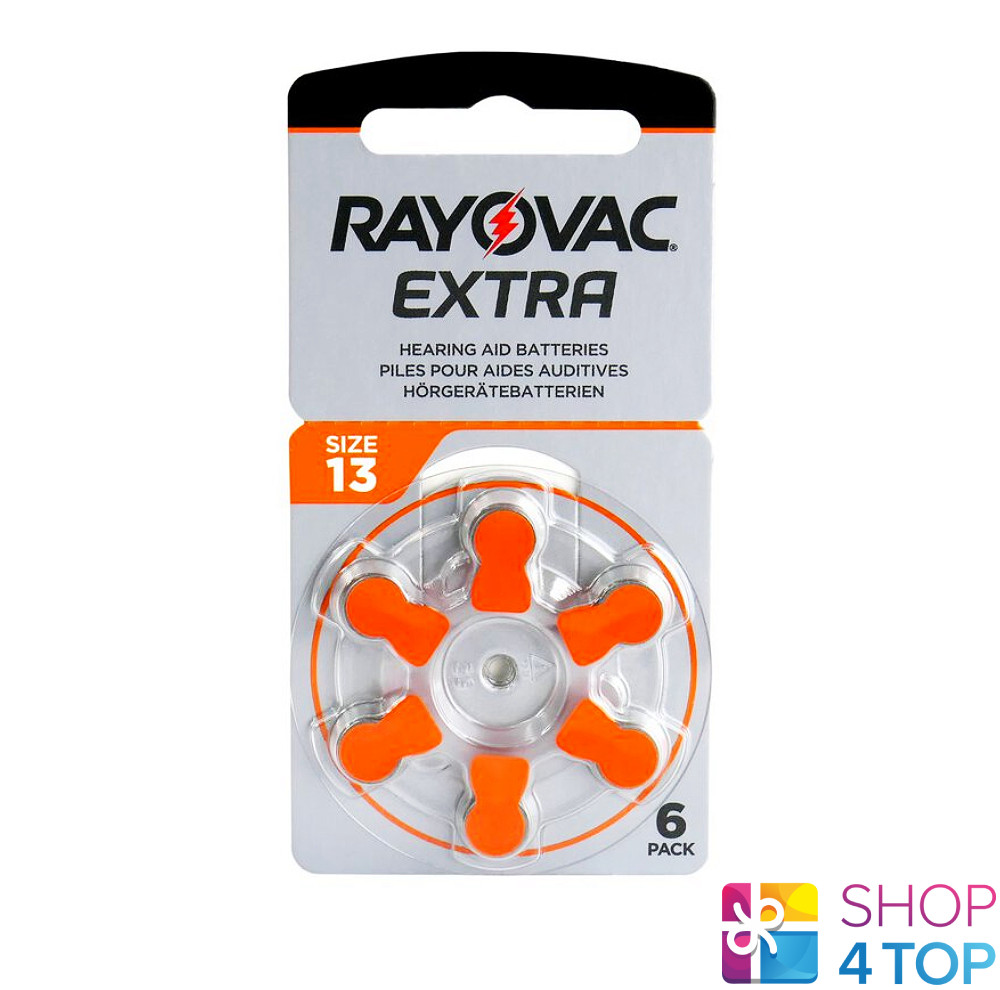 6 Rayovac Extra Advanced Size 13 Mf Pr48 Hearing Aid Batteries 1.45V Zinc Air