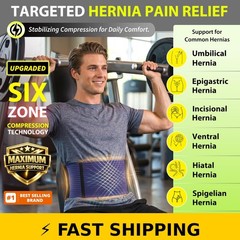 BLITZU Adjustable Hernia Belt with Compression Pads L-XL