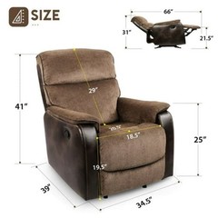 BROWN – BED BATH & BEYOND TACKSPACE MANUAL RECLINER CHAIR