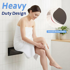 Folding Wall Mounted Shower Seat – 440Lb Capacity, Matte Black Finish