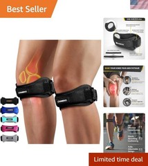 2 Pack Adjustable Patella Tendon Knee Straps – Pain Relief for Active Lifestyles