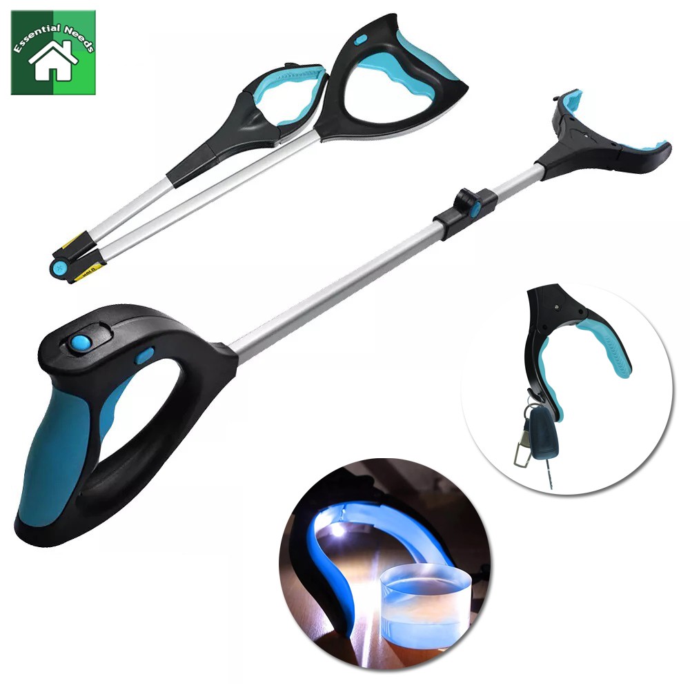32″ Foldable Grabber Reacher Tool with Magnet & Light Heavy Duty Pick-Up Stick